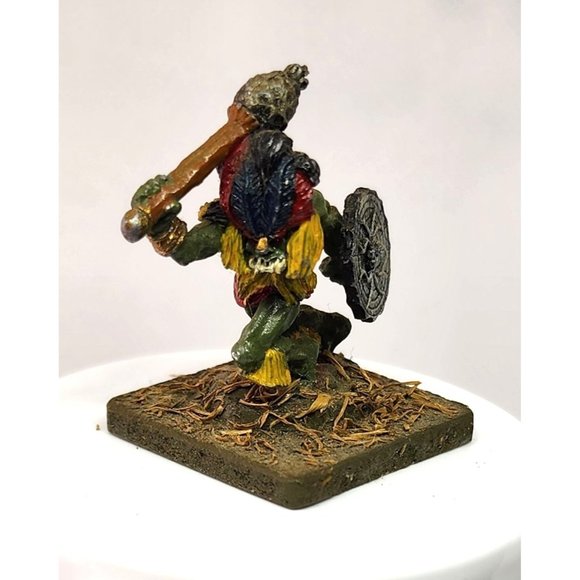 Vintage Orc Rare Stone Made Ogre Warrior With Spider Embossed Shield And Weapon - Picture 10 of 16